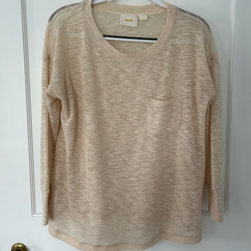 Maeve tan beach sweater, size S
